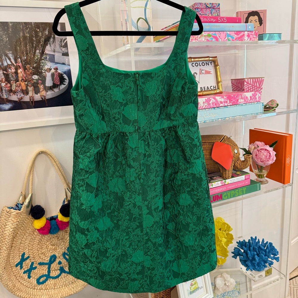 Lilly Pulitzer Bellami Embellished Jacquard Dress Leaf An Impression Size 6 - Picture 7 of 15